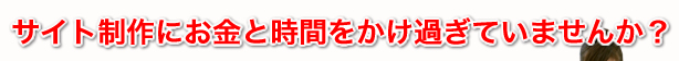 サイト制作にお金と時間をかけ過ぎていませんか?